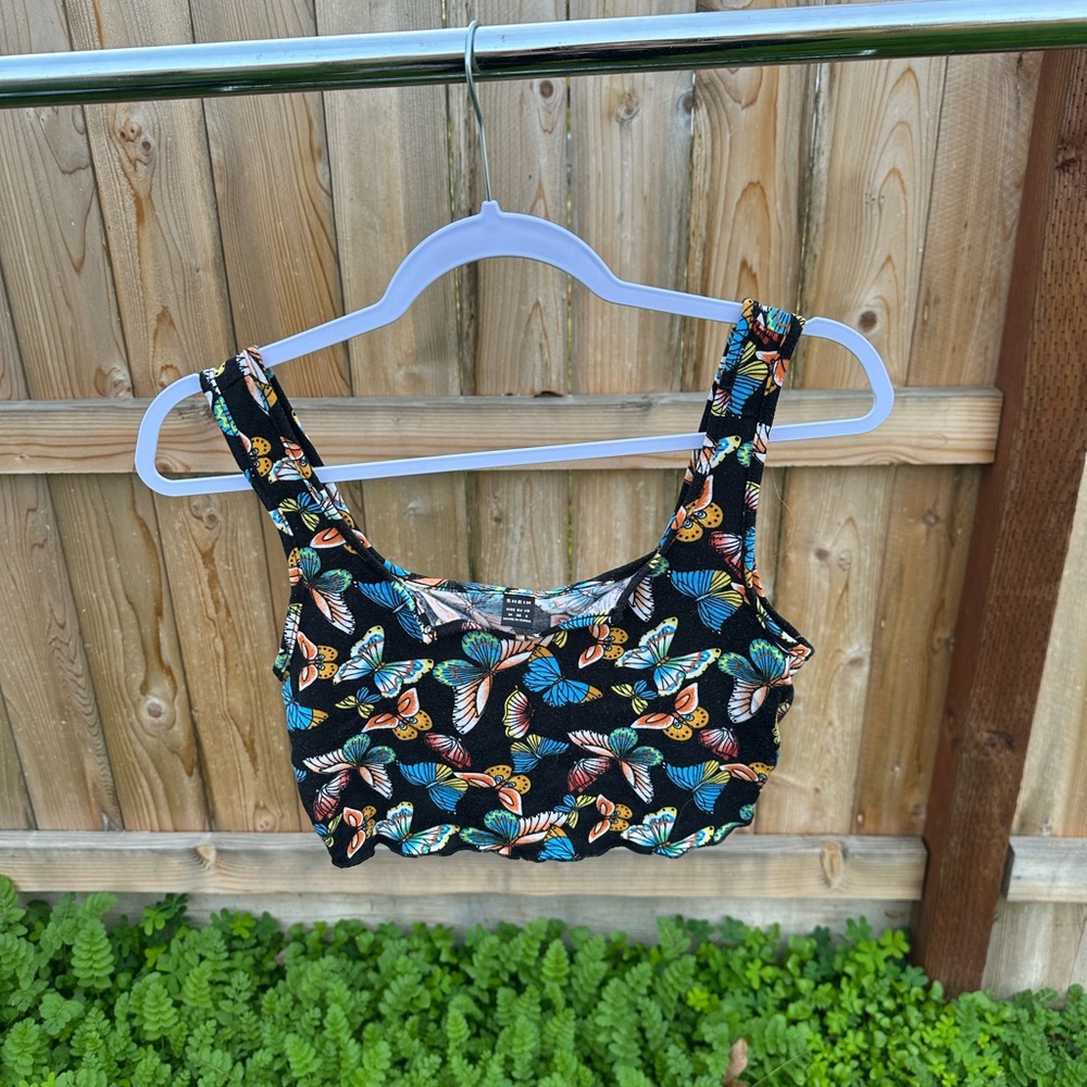 SHEIN Multicolor Butterfly Print Top